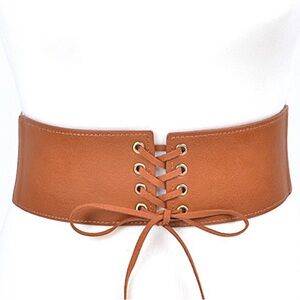 Vegan Leather Wide Corset Statement Belt